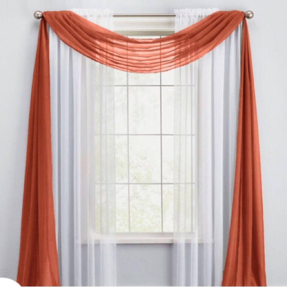 Burnt Orange Window Scarf